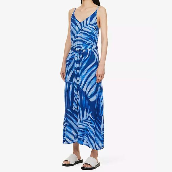 Bella Dahl Dresses & Skirts - Bella Dahl V-Neck Sleeveless Midi Dress in Bayside Palm Print Size XS
